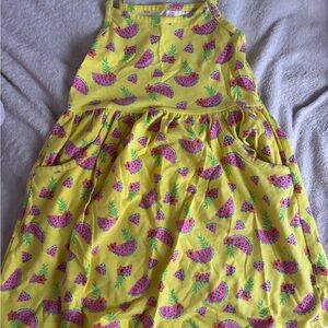 Falls Creek Yellow Watermelon Print Kids Casual Dress